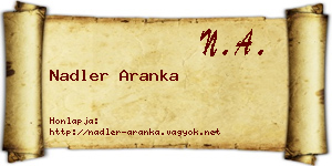 Nadler Aranka névjegykártya
